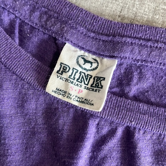 VICTORIA'S SECRET PINK Light Purple Stretchy Long Sleeve Sleep Pajama Shirt Tee - Picture 3 of 5